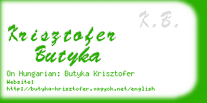 krisztofer butyka business card